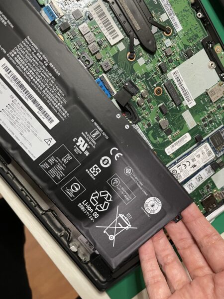 Lenovo X390 バッテリー交換
