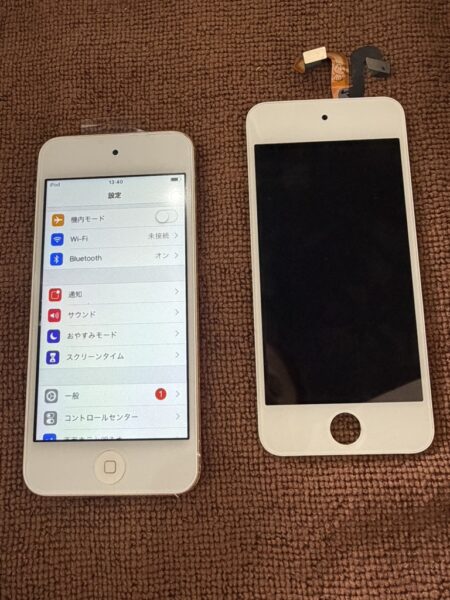 iPod touch 第6世代 フロントパネル交換修理｜画面割れ・液晶不良を改善しました