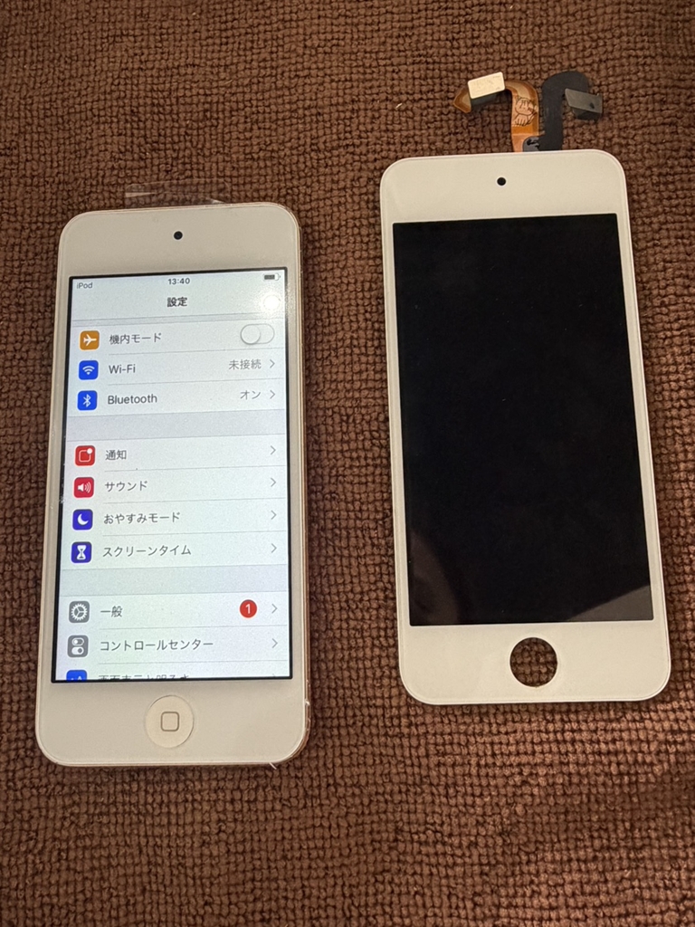 iPod touch 第6世代 フロントパネル交換修理｜画面割れ・液晶不良を改善しました